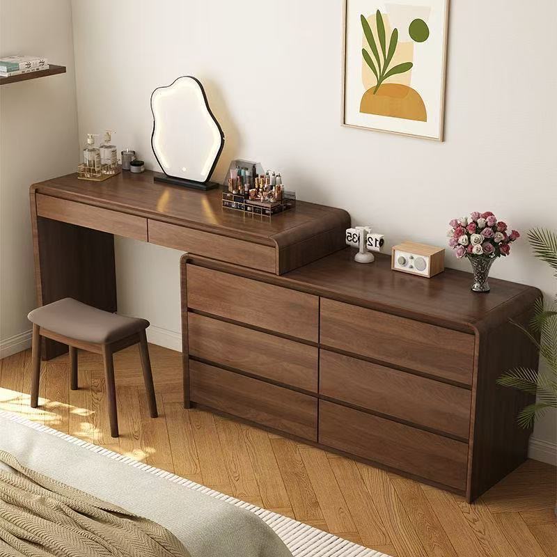 Makeup Beauty Lounge - Tocador moderno, estante de madera, mesa