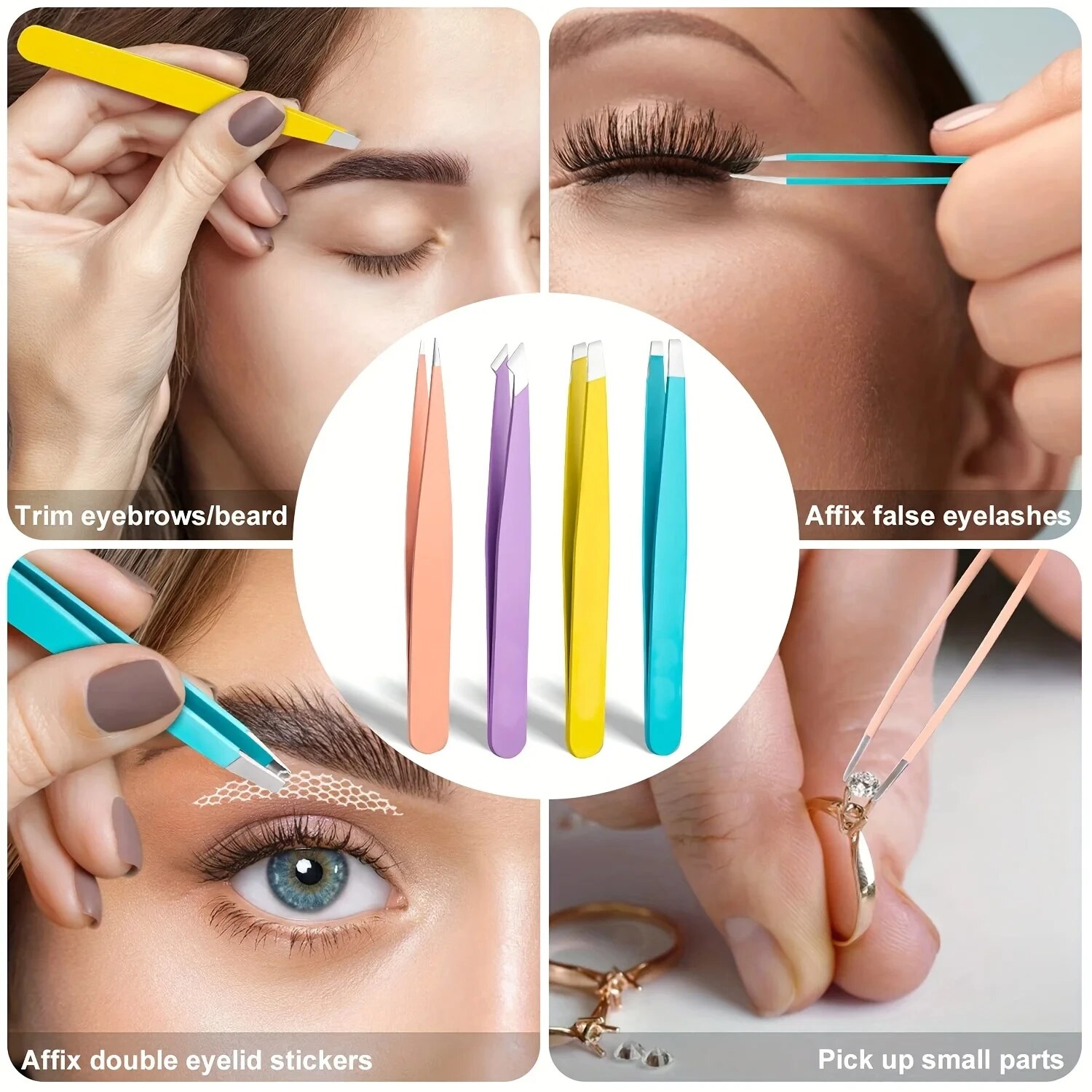 Beauty Hair Makeup - Pinzas de Cejas Coloridas, Herramienta de