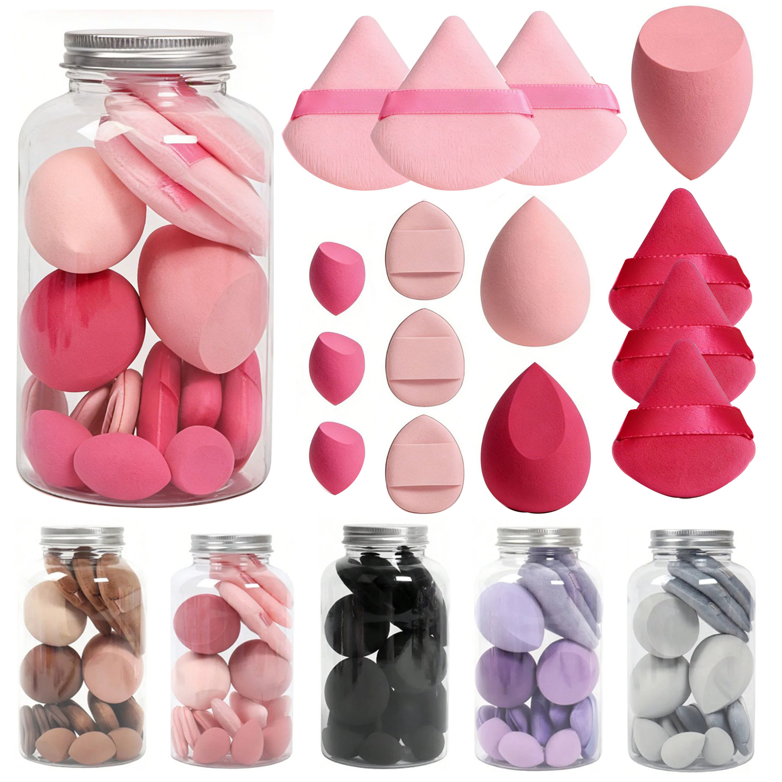 Beauty Bay Makeup - Juego de 15 esponjas de maquillaje,