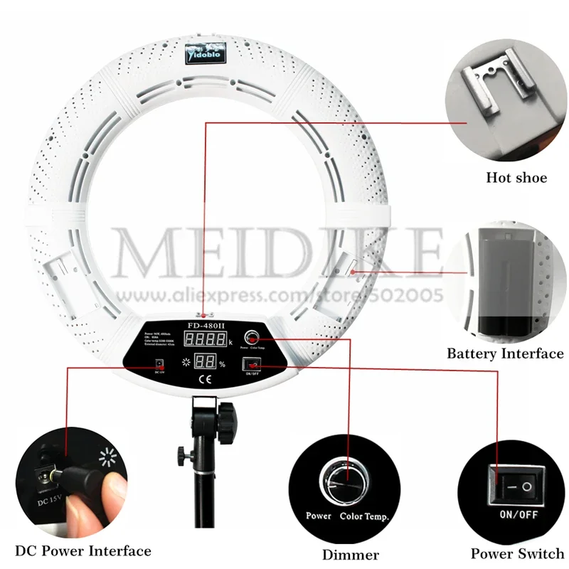 Yidoblo 96W Ring Light FD-480  - Beauty And Makeup Studio reseña y precio