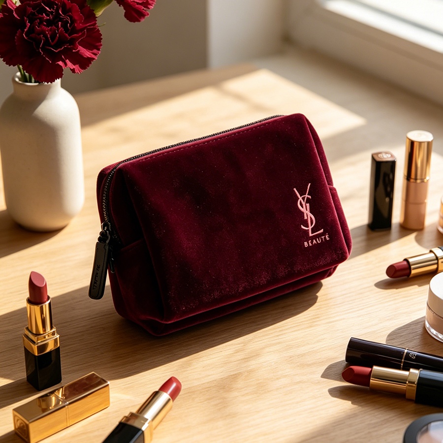 Bolso de YSL, Mini bolso cuadr - Ysl Beauty Makeup Bag reseña y precio