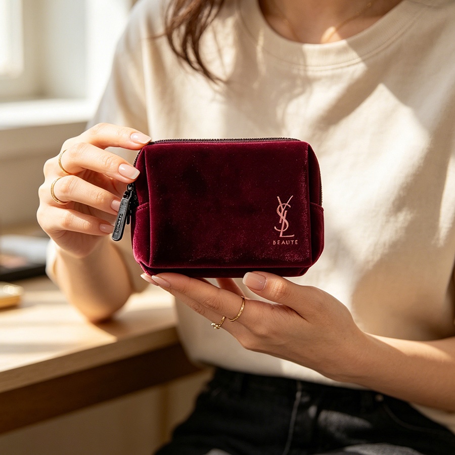 Bolso de YSL, Mini bolso cuadr - Ysl Beauty Makeup Bag reseña y precio